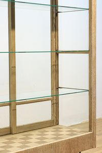 変わり大型サイズ!! 市松模様がアクセントの木地色ショーケース BB2021