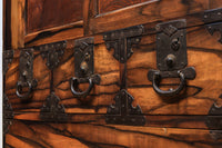 珍品!!無垢材の黒柿杢目が流れる堂々とした越後収納箪笥 BB2226