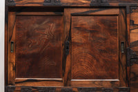 珍品!!無垢材の黒柿杢目が流れる堂々とした越後収納箪笥 BB2226