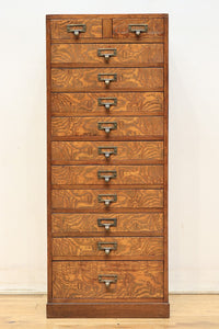 華やかな杢目模様と持ち手金具が素敵な小箪笥 BB2334