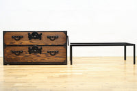 杢目が引き立つアイアンフレーム付き衣裳箪笥 BB2476