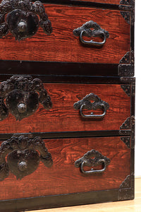 稀少!! 見栄えのする蕪の装飾金具で趣き深い庄内衣裳箪笥 BB2561