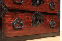 稀少!! 見栄えのする蕪の装飾金具で趣き深い庄内衣裳箪笥 BB2561