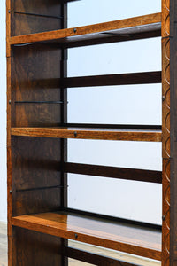 オークづくりのお洒落なスタッキング式本棚 BB2754