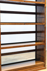 オークづくりのお洒落なスタッキング式本棚 BB2754