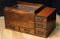 黒柿をアクセントにした欅杢目の美しい関東火鉢 BB2878