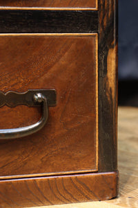 黒柿をアクセントにした欅杢目の美しい関東火鉢 BB2878