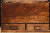 黒柿をアクセントにした欅杢目の美しい関東火鉢 BB2878