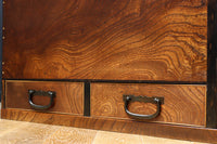 黒柿をアクセントにした欅杢目の美しい関東火鉢 BB2878