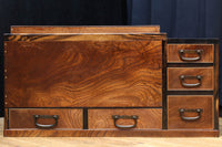 黒柿をアクセントにした欅杢目の美しい関東火鉢 BB2878