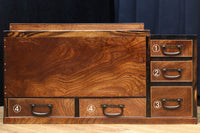 黒柿をアクセントにした欅杢目の美しい関東火鉢 BB2878