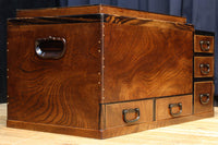 黒柿をアクセントにした欅杢目の美しい関東火鉢 BB2878