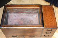 黒柿をアクセントにした欅杢目の美しい関東火鉢 BB2878