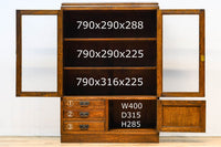 モールガラスがお洒落な観音扉の大型サイズ本棚 BB2977