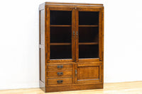 モールガラスがお洒落な観音扉の大型サイズ本棚 BB2977