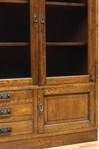 モールガラスがお洒落な観音扉の大型サイズ本棚 BB2977