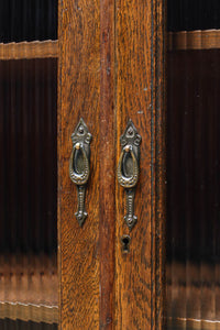 モールガラスがお洒落な観音扉の大型サイズ本棚 BB2977