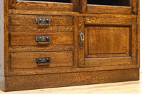 モールガラスがお洒落な観音扉の大型サイズ本棚 BB2977