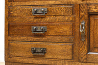 モールガラスがお洒落な観音扉の大型サイズ本棚 BB2977