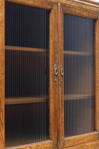 モールガラスがお洒落な観音扉の大型サイズ本棚 BB2977