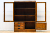 モールガラスがお洒落な観音扉の大型サイズ本棚 BB2977