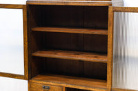 モールガラスがお洒落な観音扉の大型サイズ本棚 BB2977