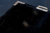 全面に黒漆を施された風情溢れる大型兜金具庄内衣裳箪笥 BB3018