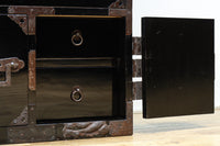 縁起の良い絵柄の装飾金具で華やかに飾られた庄内衣裳箪笥 BB3019