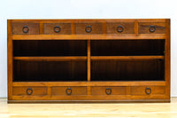 欅杢目が素晴らしい気品ある色味をした三重水屋箪笥 BB3042