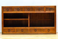 欅杢目が素晴らしい気品ある色味をした三重水屋箪笥 BB3042