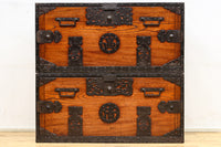 縁起の良い大型金具で凛とした威厳を放つ極上佐渡半櫃(はんがい) BB3054-MT