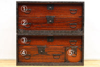 縁起の良い大型金具で凛とした威厳を放つ極上佐渡半櫃(はんがい) BB3054-MT