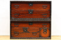 縁起の良い大型金具で凛とした威厳を放つ極上佐渡半櫃(はんがい) BB3054-MT