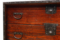 縁起の良い大型金具で凛とした威厳を放つ極上佐渡半櫃(はんがい) BB3054-MT