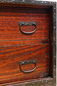 縁起の良い大型金具で凛とした威厳を放つ極上佐渡半櫃(はんがい) BB3054-MT