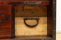 縁起の良い大型金具で凛とした威厳を放つ極上佐渡半櫃(はんがい) BB3054-MT