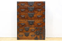 美麗な杢目に和モダンな装飾金具で絢爛豪華な庄内衣裳箪笥 BB3055-MT