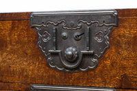 美麗な杢目に和モダンな装飾金具で絢爛豪華な庄内衣裳箪笥 BB3055-MT