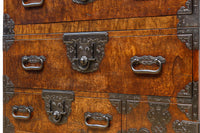 美麗な杢目に和モダンな装飾金具で絢爛豪華な庄内衣裳箪笥 BB3055-MT