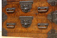 美麗な杢目に和モダンな装飾金具で絢爛豪華な庄内衣裳箪笥 BB3055-MT