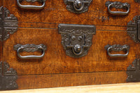 美麗な杢目に和モダンな装飾金具で絢爛豪華な庄内衣裳箪笥 BB3055-MT