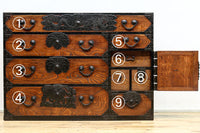 極上!! 華やかな欅杢目に龍虎金具が映える仙台衣裳箪笥 BB3062