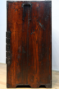 極上!! 華やかな欅杢目に龍虎金具が映える仙台衣裳箪笥 BB3062