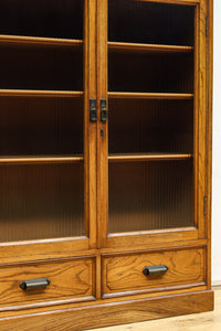 モールガラスが個性的なレトロ感溢れるお洒落なオークガラスケース BB3064