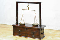 珍品!!上質な造りがレトロ感を漂わす組み立て式天秤ハカリ台 BB3070