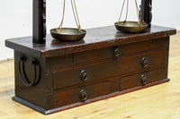 珍品!!上質な造りがレトロ感を漂わす組み立て式天秤ハカリ台 BB3070