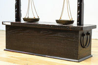 珍品!!上質な造りがレトロ感を漂わす組み立て式天秤ハカリ台 BB3070