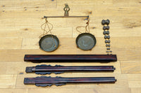 珍品!!上質な造りがレトロ感を漂わす組み立て式天秤ハカリ台 BB3070