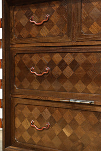 稀少サイズ!!気品ある寄木細工づくりの観音収納箪笥 BB3080