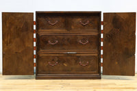 稀少サイズ!!気品ある寄木細工づくりの観音収納箪笥 BB3080